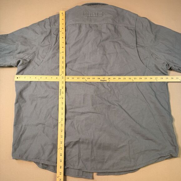 Duluth Trading Co Shirt Mens 2XL Blue Original Fire Hose Relax Workwear Magnetic - Picture 7 of 8